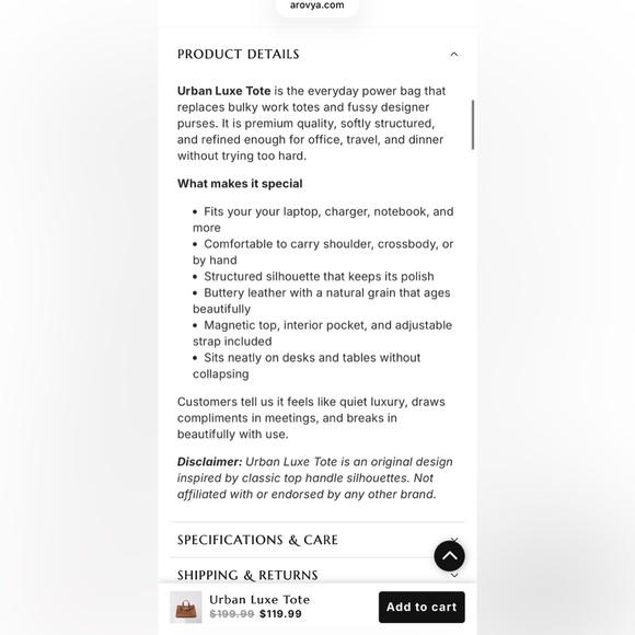 Urban Luxe Vegan Tote - Picture 3 of 8